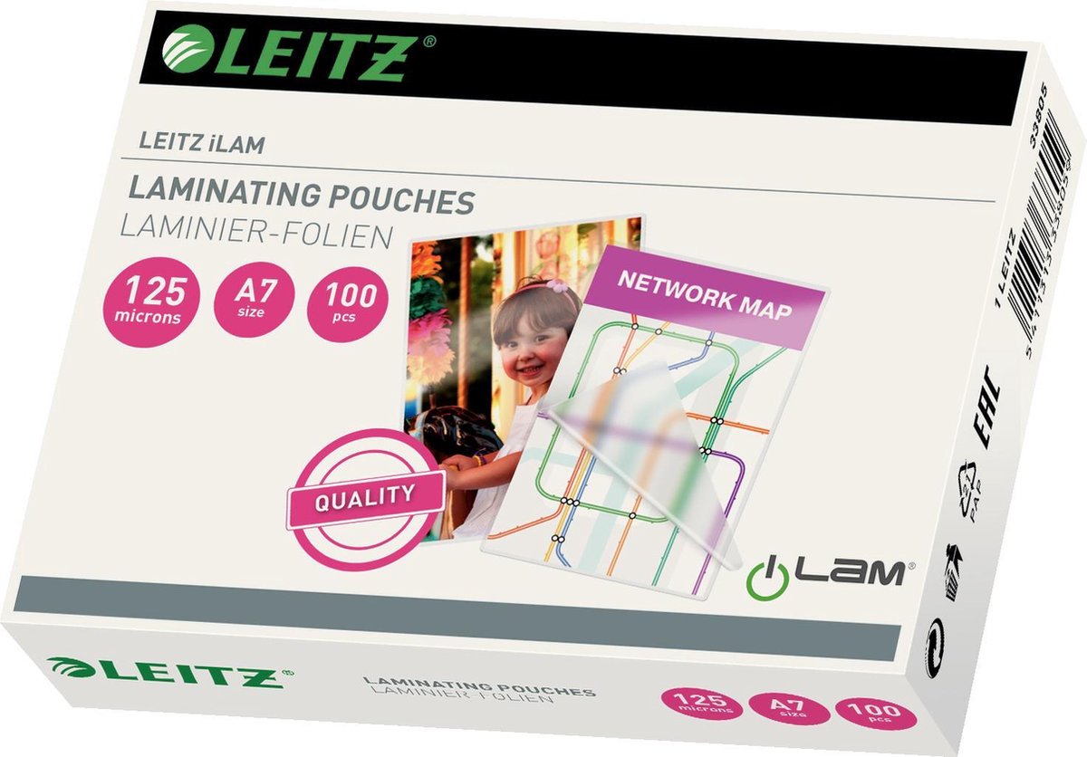 Leitz - Laminierhüllen - A7 - 125 Mikron - 100 Stück