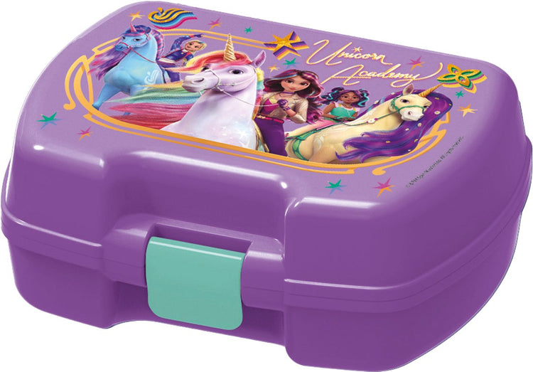 Stor Unicorn Academy Lunchbox – Premium Lunchbox für Kinder ab 4 Jahren – luftdicht – BPA-frei – Lila