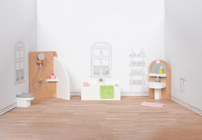 Goki Wooden Puppet Furniture Badezimmer, 10dlg.