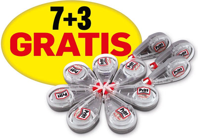 Pritt Mini-Korrekturroller-Set: 10 Stück | 3 zusätzliche Stück gratis | Breite von 4,2 mm und Länge von 7 Metern | Zur einfachen Verwendung in einer praktischen Plastiktüte verpackt.