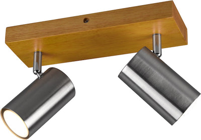 Trio Marley - Spot - Nickel matt - exkl. 2x gu10 4,5w - Holzelement
