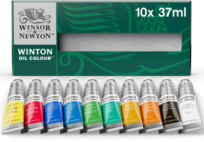 Winsor Newton 1490698 Winton Ölfarben-Set 10 x 37 ml – Komplettes Grundset an Ölfarben für Künstler