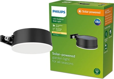 Philips LED Philips Vynce Solar-Wandleuchte rund – schwarz