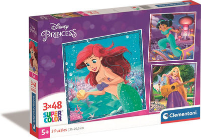 Disney Leg Puzzel Super Color Square Prinzessin, 3x48st.