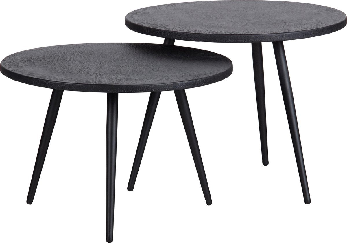Woood Suze Beistelltische – Holz Metall – Schwarz – 2er-Set