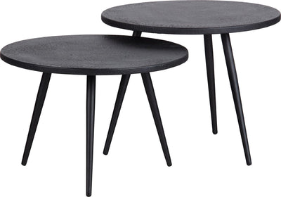 Woood Suze Beistelltische – Holz Metall – Schwarz – 2er-Set