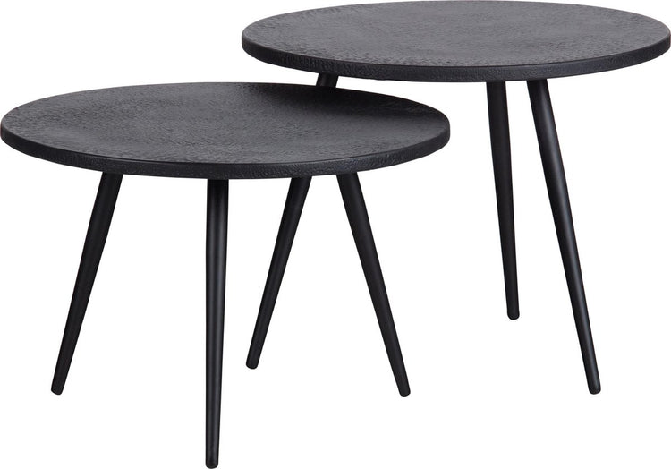 Woood Suze Beistelltische – Holz Metall – Schwarz – 2er-Set