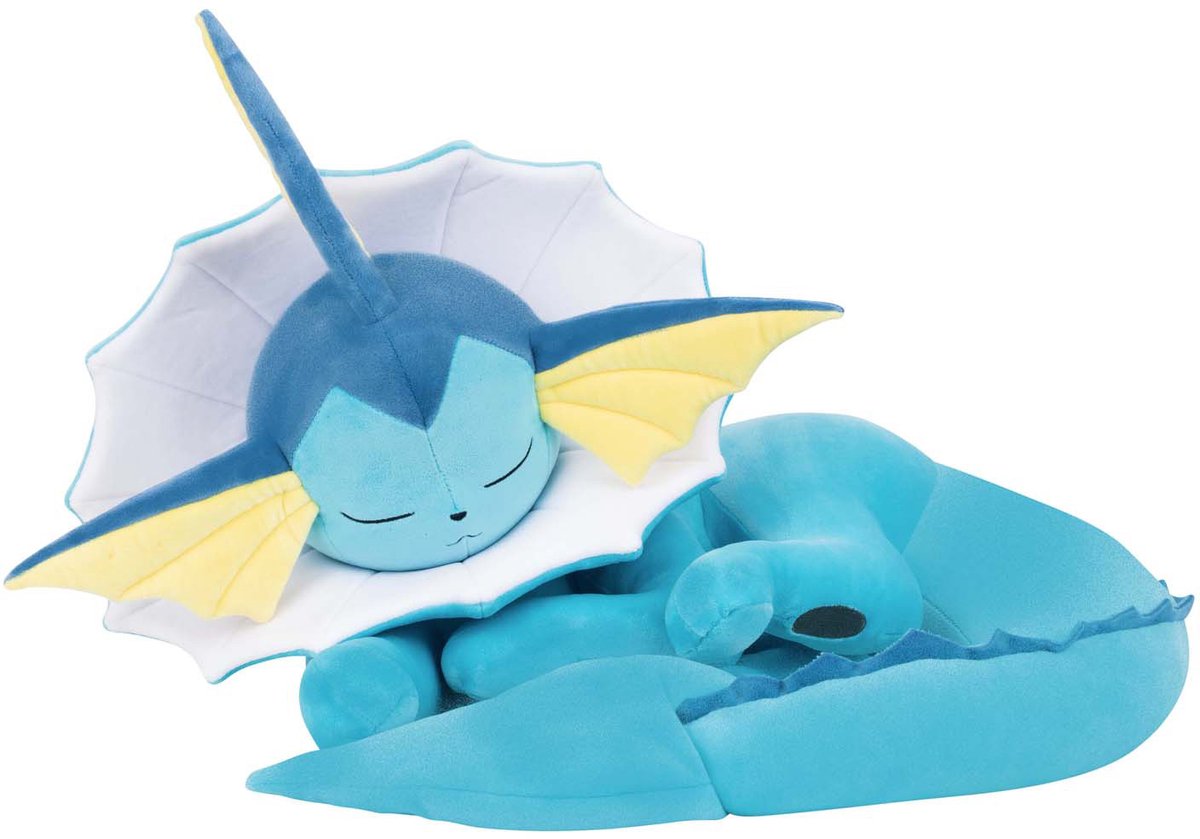 Jazwares Pokémon Kuscheltier Plüsch schlafendes Vaporeon – 45 cm