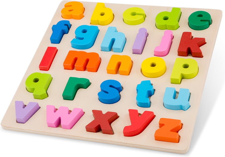 New Classic Toys ® Alphabet-Puzzle aus Holz – ABC-Kleinbuchstaben A bis M Z – farbenfrohes Lernpuzzle – Alphabet lernen – Kleinkindspielzeug – ab 24 Monaten