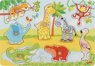 Knopfpuzzle afrikanische Tierbabys. 8 Feinkost