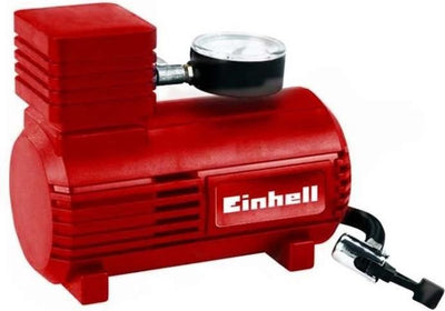 Einhell Autokompressor CC-AC 12V - Stromversorgung: 12 V - max. 18 bar - extra langes Anschlusskabel 2,9 m - inkl. 3 Adapter für Fahrrad, Ball etc.