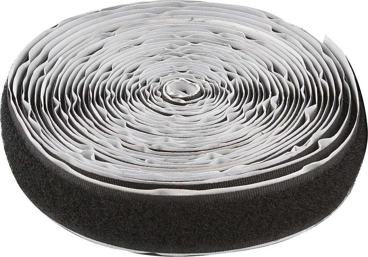 Creativ Company Klett-Klettverschluss, selbstklebend, B: 20 ​​mm, schwarz, 5 m 1 Rolle