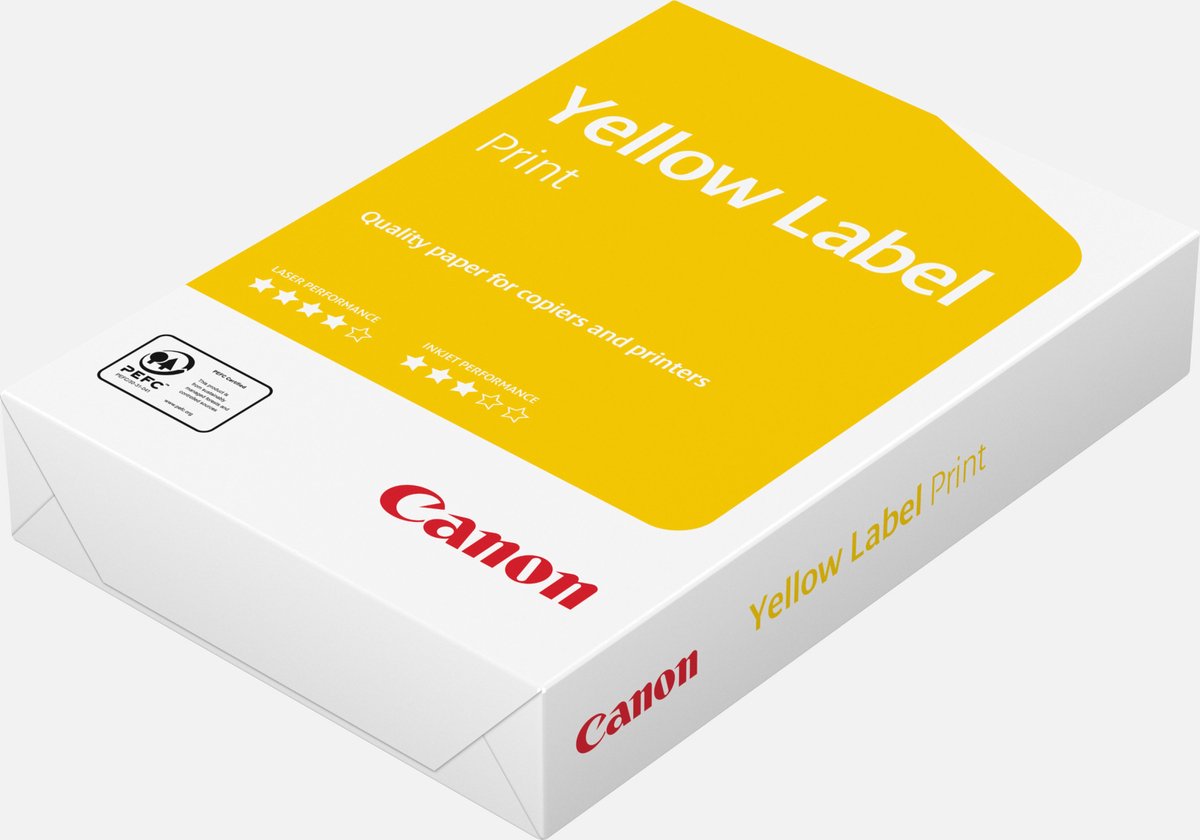 Canon gelbes Etikettendruckpapier für Tintenstrahldrucker A4 (210 x 297 mm), weiß