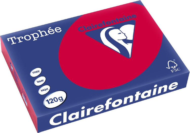 Clairefontaine Trophäe intensiv | farbiges Papier | a4 | 120g | 250 Blatt | kirschrot