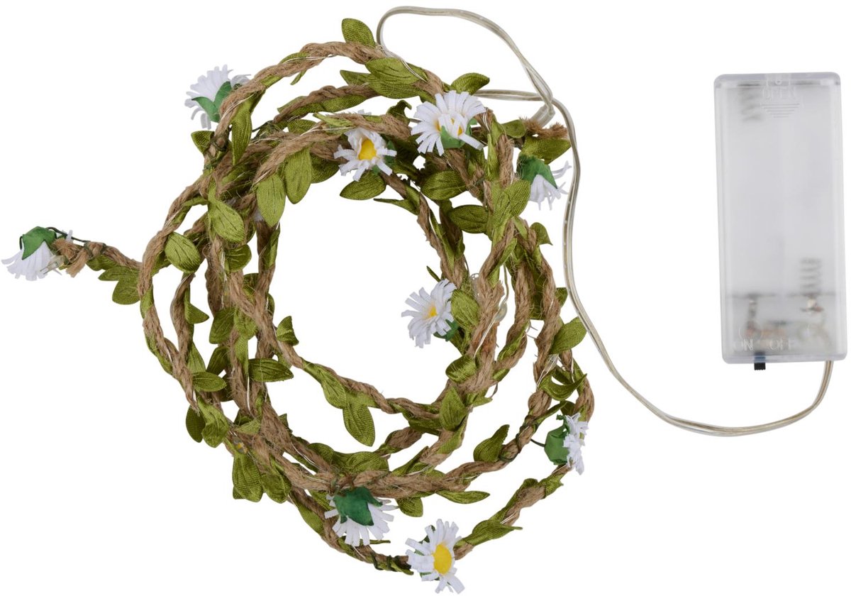 Arti casa LED-Lichterkette mit Blumen – 20 Lichter – warmweißes Licht – ca. 230 cm