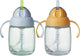 Tommee Tippee Strohhalmbecher – 2 Stück – 240 ml – mit Griffen und beschwertem Silikonstrohhalm – für Kleinkinder ab 6 Monaten und mehr – Blau und Orange