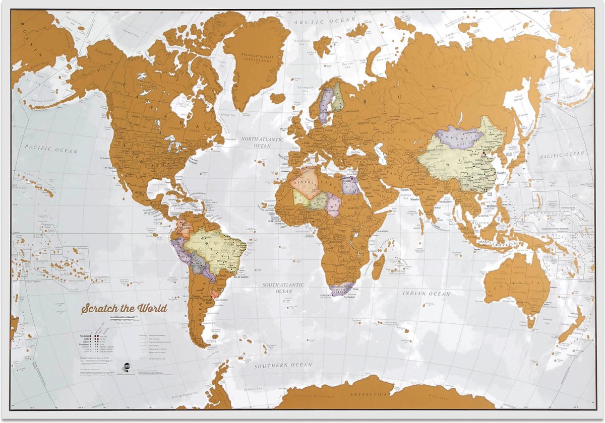Maps International Scratch the World® – Englische Version mit luxuriöser Oberfläche –