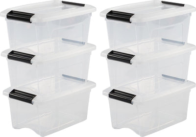 Iris neue Topbox-Aufbewahrungsbox – 5 l – Kunststoff – transparent schwarz – 6er-Set
