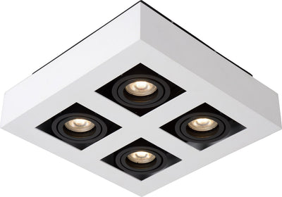 Lucide xirax – Deckenstrahler (Deckenleuchte) – LED dimmbar bis warm – GU10 – 4 x 5 W 2200 K 3000 K – Weiß