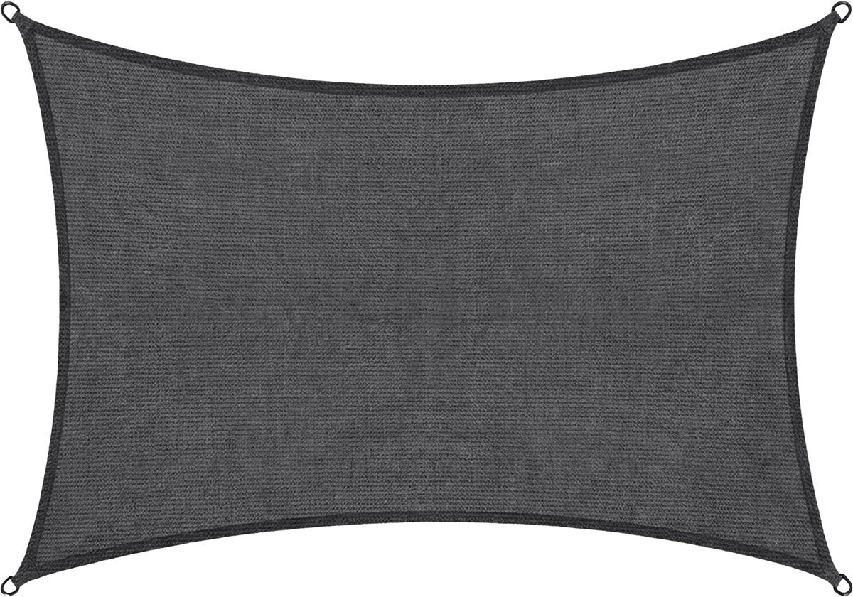 Abbey Camp Schattentuch – HDPE – 3 x 4 m – Grau – Sonnentuch – Edelstahlringe – Valletta-340