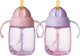 Tommee Tippee Strohhalmbecher – 2 Stück – 240 ml – mit Griffen und beschwertem Silikonstrohhalm – für Kleinkinder ab 6 Monaten – rosa und lila