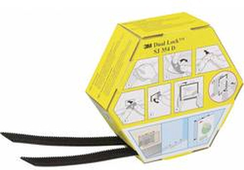 3 m SJ 354D Dual Lock-Klettverschluss zum Aufkleben des Klettverschlussteils (L x B) 5000 mm x 25,4 mm, schwarz, 1 Paar