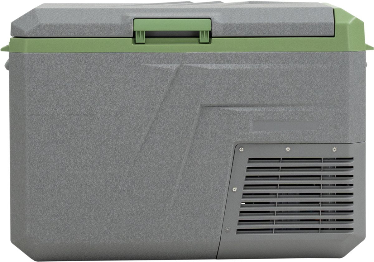Steamy -e Einzonen-Kühlbox mit elektrischem Kompressor – Einzelzone – 36 Liter – 12 V und 230 V – für Auto und Camping – Grau