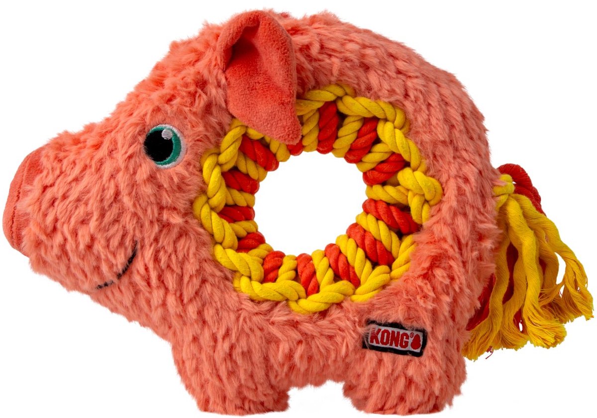 Kong Ringaroos Schwein - Hundespielzeug - rosa m