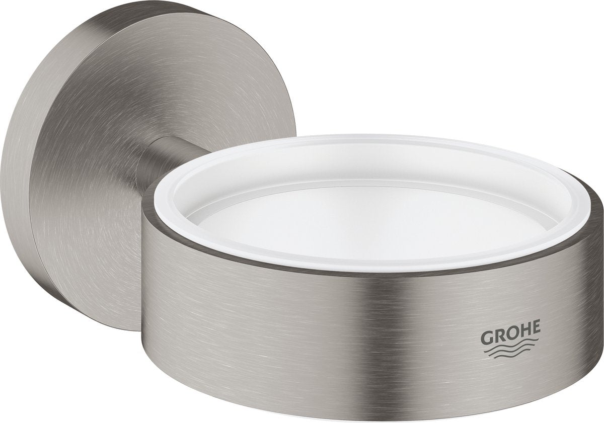 Grohe Essentials-Halter für Seifenspender oder Glas - Wandmontage - Supersteel (Edelstahl)