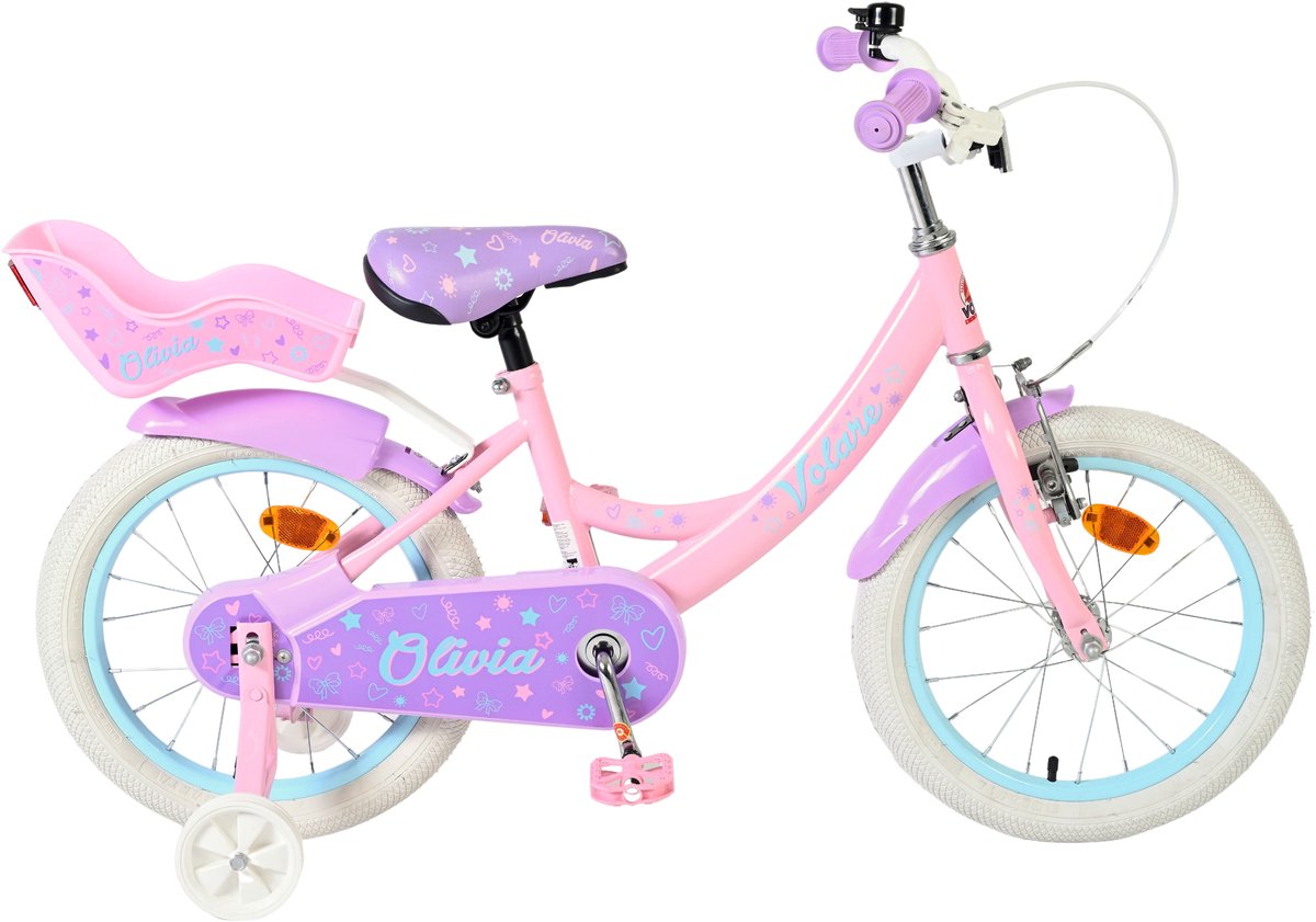 Volare Olivia Kinderfahrrad – Mädchen – 16 Zoll – Rosa