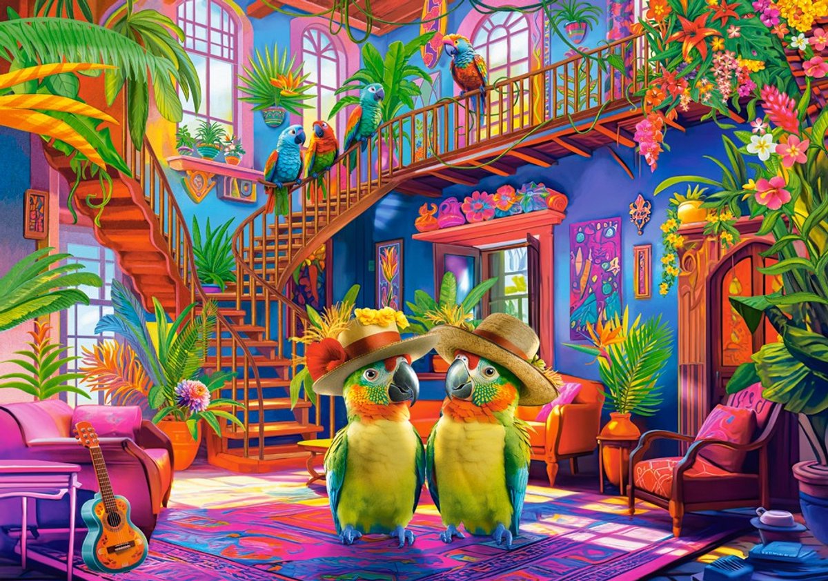 Castorland Puzzle Papageien im Paradies – 500 Teile buntes Puzzle.