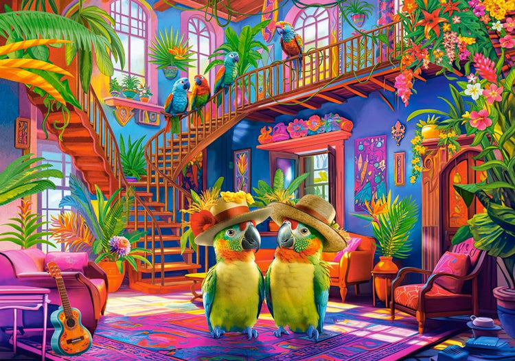 Castorland Puzzle Papageien im Paradies – 500 Teile buntes Puzzle.