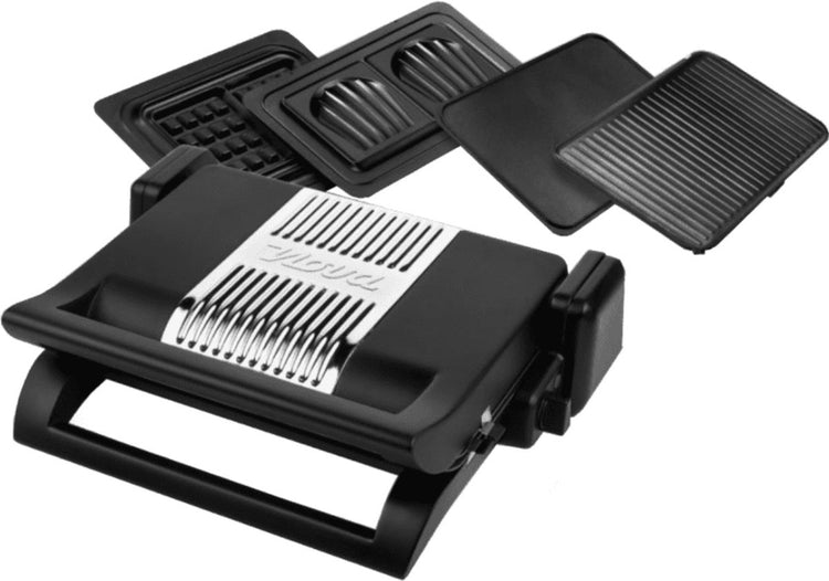Nova Multigrill 4-in-1 02.110502.01.002 – Kontaktgrill – Waffeleisen – 1500 Watt – spülmaschinenfest – Edelstahl
