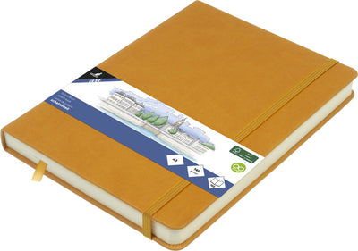 Kangaro-Skizzenbuch – A5 – Ockergelb – PU-Hardcover – mit Gummiband und Band – K-861221