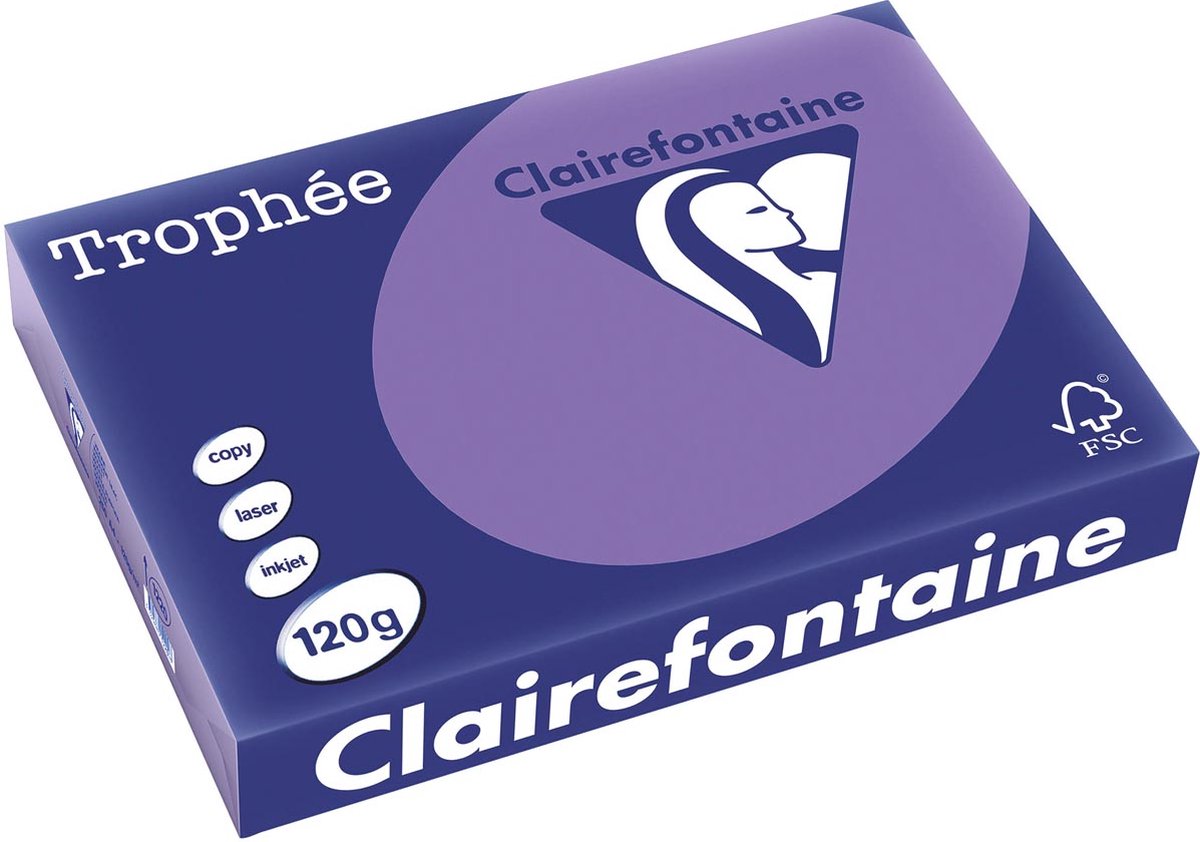 Clairefontaine Trophäe intensiv | farbiges Papier | a4 | 120g | 250 Blatt | violett