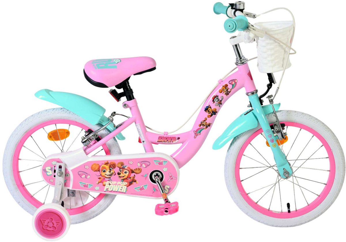 Paw Patrol Kinderfahrrad – Mädchen – 16 Zoll – Pink – zwei Handbremsen