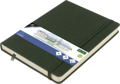 Kangaro-Skizzenbuch – A5 – Waldgrün – PU-Hardcover – mit Gummiband und Leseband – K-861228