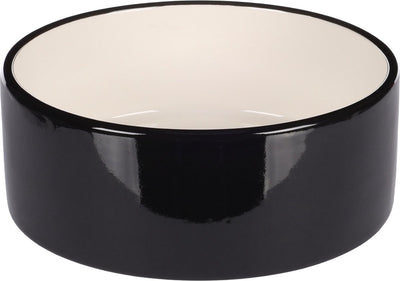 Flamingo Rocky - Fress- und Trinknapf Hunde - Fress- und Trinknapf Hund Rocky aus Keramik. schwarz rund 900ml 16,5x6,5cm - 1Stk - 133758 - 1Stk