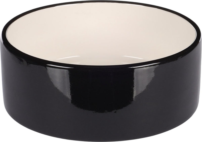 Flamingo Rocky - Fress- und Trinknapf Hunde - Fress- und Trinknapf Hund Rocky aus Keramik. schwarz rund 900ml 16,5x6,5cm - 1Stk - 133758 - 1Stk