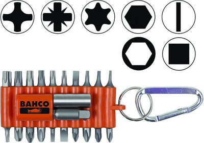 Bahco Typ 59s 22-1 Bit-Set mit 10 Bits und 2 Anschlüssen sowie praktischem Einsteckmagazin mit Gürtelclip