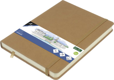Kangaro-Skizzenbuch – A5 – Taupe – PU-Hardcover – mit Gummiband und Leseband