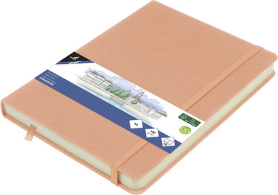 Kangaro-Skizzenbuch A5 – Altrosa – PU-Hardcover – mit Gummiband und Band – Skizzenblock – Skizzenbücher – K-861222