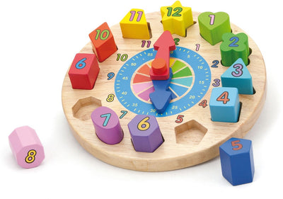 Vigatoys viga Toys® Puzzle-Uhr mit geometrischen Formen