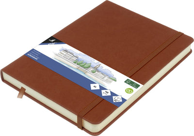 Kangaro-Skizzenbuch – A5 – Cognac – PU-Hardcover – mit Gummiband und Leseband – k-861227