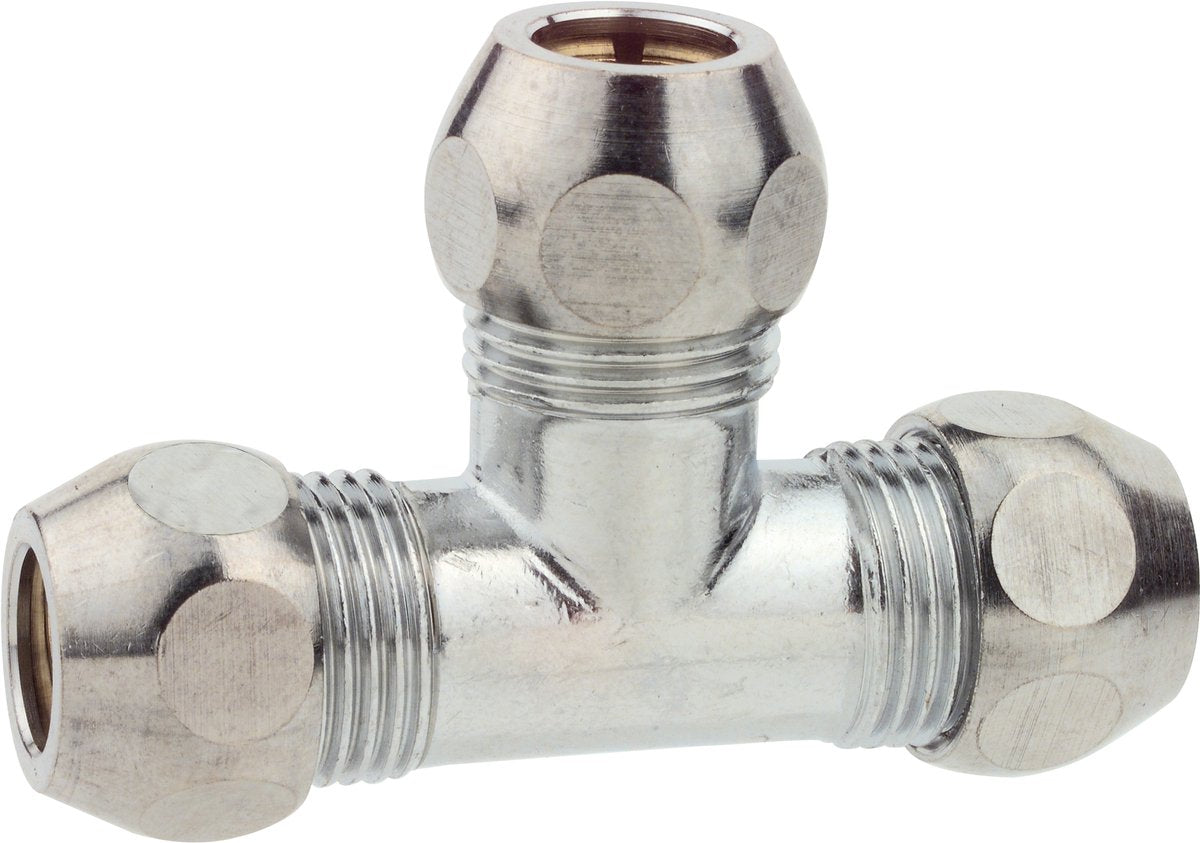 Kirchhoff MS Klemmverschraubung T-Stück – Chrom – 3 8 x 10 mmq