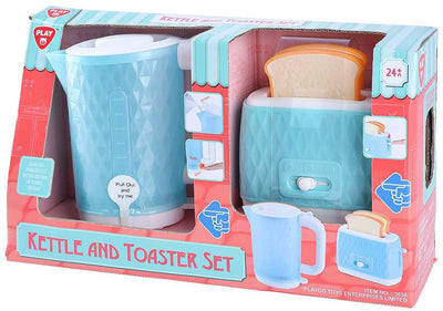 Spielen Sie Spielzeugkessel und Toaster mit Brot, 4dlg.