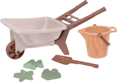 Plasto Schubkarren-Set Sandfarbe 56 cm – Sandspielset – inklusive Zubehör – 1,4 Liter – Sonderedition weiche neutrale Farben – BPA-frei – hergestellt in Finnland – ab 1 Jahr
