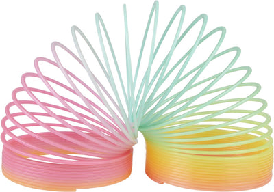 Eddy Toys Magic Spring Toy Rainbow – Magic Spring Kinder ab 3 Jahren – Spiralspielzeug aus Kunststoff – Slinky – Treppenfeder in Regenbogenfarbe
