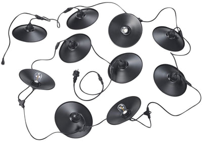 Rl lebe deine leichte Reality-Kette - Lichterkabel - schwarz matt - inkl. 10x E27 1W - nicht für externen Dimmer geeignet - Wand- und Deckenmontage - Außenbeleuchtung - IP44