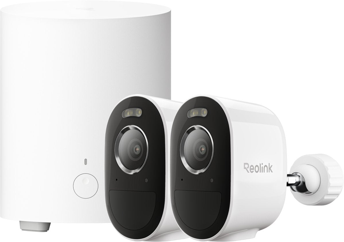 Reolink 5 MP kabelloses Sicherheitskamerasystem – KI-Zusammenfassung – intelligente Erkennung – IP67 wasserdicht – Hub 1 Lite + 2 x Argus Series B330
